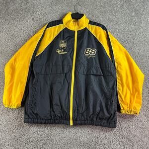 Dale Jarrett Jacket Mens XL Black Yellow NASCAR UPS Racing Winners Circle